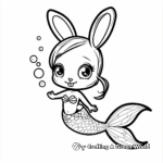 Abstract Bunny Mermaid Coloring Pages for Artists 1