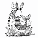 Abstract Bunny Mermaid Coloring Pages for Artists 2