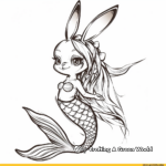 Abstract Bunny Mermaid Coloring Pages for Artists 3