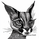 Abstract Caracal Coloring Pages for Artists 2