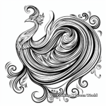 Abstract Cosmic Phoenix Coloring Pages for Artists 1