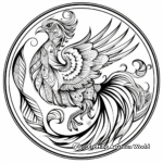 Abstract Cosmic Phoenix Coloring Pages for Artists 2