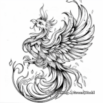 Abstract Cosmic Phoenix Coloring Pages for Artists 4