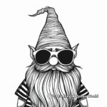 Abstract Gnome with Sunglasses Coloring Pages for Artists 1