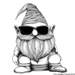 Abstract Gnome with Sunglasses Coloring Pages for Artists 3
