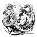 Abstract Hercules battling Hydra for Artists 1