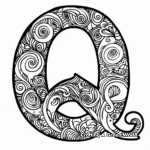 Abstract Letter Q Coloring Pages for Artists 3