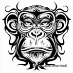 Abstract Monkey Face Coloring Pages for Artists 1