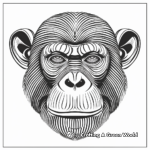 Abstract Monkey Face Coloring Pages for Artists 2