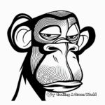 Abstract Monkey Face Coloring Pages for Artists 3