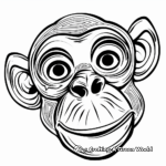 Abstract Monkey Face Coloring Pages for Artists 4