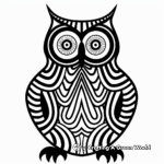 Abstract Psychedelic Owl Coloring Pages for Creatives 1