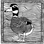 Abstract Style Mallard Duck Coloring Pages for Adults 1