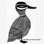 Abstract Style Mallard Duck Coloring Pages for Adults 2