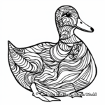 Abstract Style Mallard Duck Coloring Pages for Adults 3