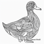 Abstract Style Mallard Duck Coloring Pages for Adults 4