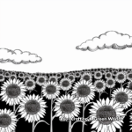 Abstract Sunflower Field Coloring Pages for Artists 1
