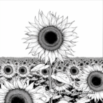 Abstract Sunflower Field Coloring Pages for Artists 2