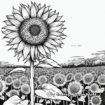 Abstract Sunflower Field Coloring Pages for Artists 4