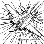 Action-filled Dogfight Scene Coloring Pages 3