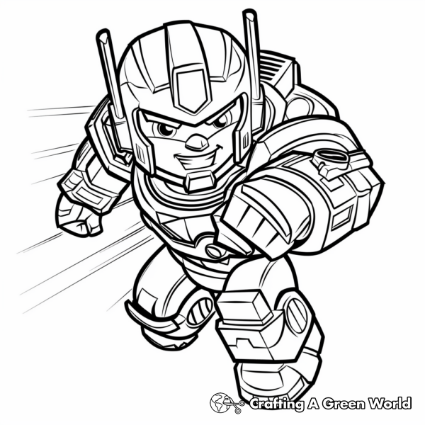 Action-Packed Chase Rescue Bot Coloring Pages 1