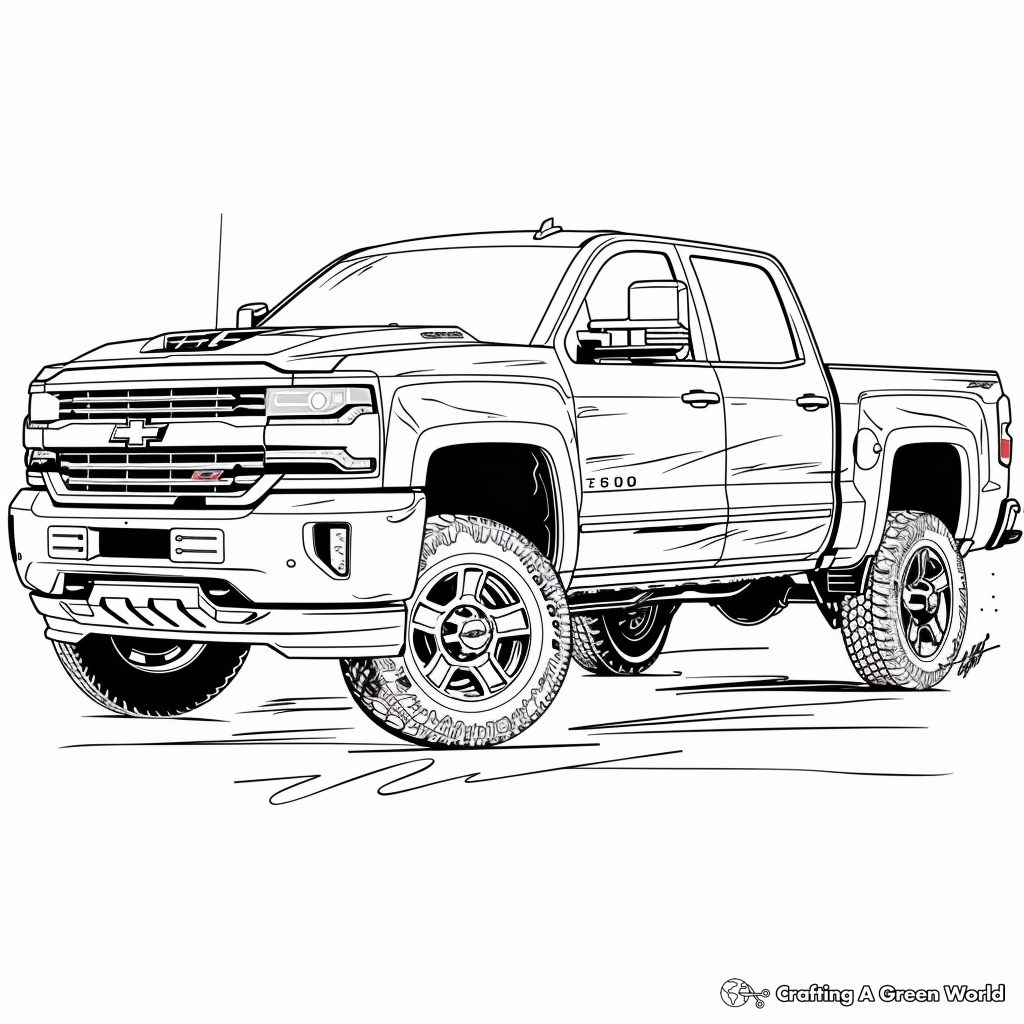 Chevy Silverado Colouring Page Chevy Silverado Colouring Page