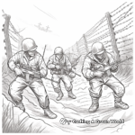 Action-Packed D-Day Combat Scene Coloring Pages 1