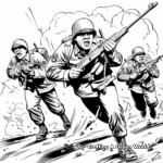Action-Packed D-Day Combat Scene Coloring Pages 2