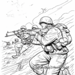 Action-Packed D-Day Combat Scene Coloring Pages 3