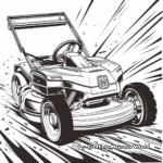 Action-Packed Lawn Mower Race Coloring Pages 1