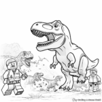 Action-Packed Lego Jurassic World Dinosaur Battle Coloring Pages 1