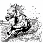 Action-Packed Quarter Horse Racing Coloring Pages 1