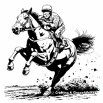 Action-Packed Quarter Horse Racing Coloring Pages 2