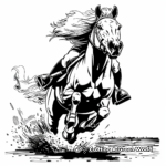 Action-Packed Quarter Horse Racing Coloring Pages 4