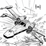 Active Battle Scene X-Wing Coloring Pages 1