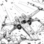 Active Battle Scene X-Wing Coloring Pages 2