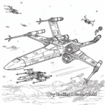 Active Battle Scene X-Wing Coloring Pages 3