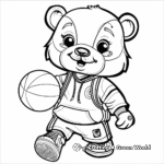 Active Sporty Kawaii Bear Coloring Pages 1