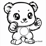 Active Sporty Kawaii Bear Coloring Pages 2