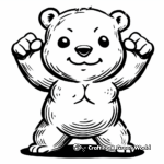 Active Sporty Kawaii Bear Coloring Pages 3