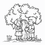 Adam and Eve in Eden Coloring Pages 4