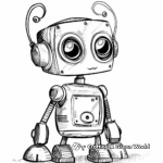 Adorable Baby Robot Coloring Pages 2