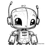 Adorable Baby Robot Coloring Pages 4