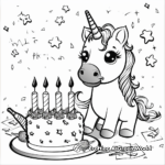 Adorable Baby Unicorn Birthday Celebration Coloring Pages 1