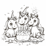 Adorable Baby Unicorn Birthday Celebration Coloring Pages 4