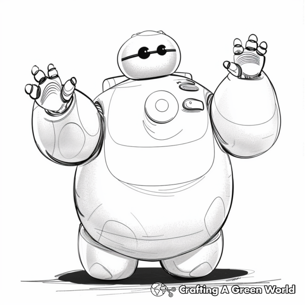 Adorable Baymax Coloring Pages for Kids 1
