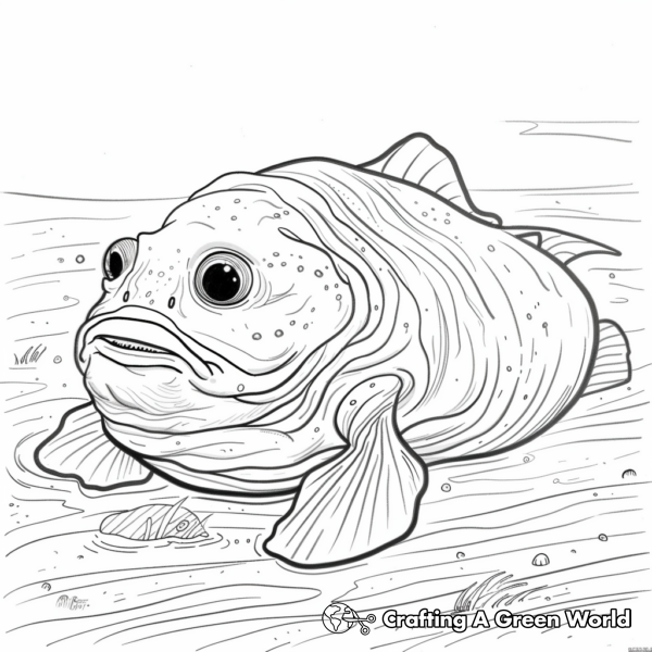 Adorable Blobfish Cartoon Coloring Pages 1