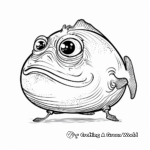 Adorable Blobfish Cartoon Coloring Pages 3