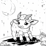 Adorable Capricorn Lamb Drawing Coloring Pages 1