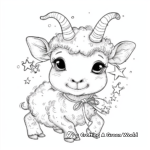 Adorable Capricorn Lamb Drawing Coloring Pages 2